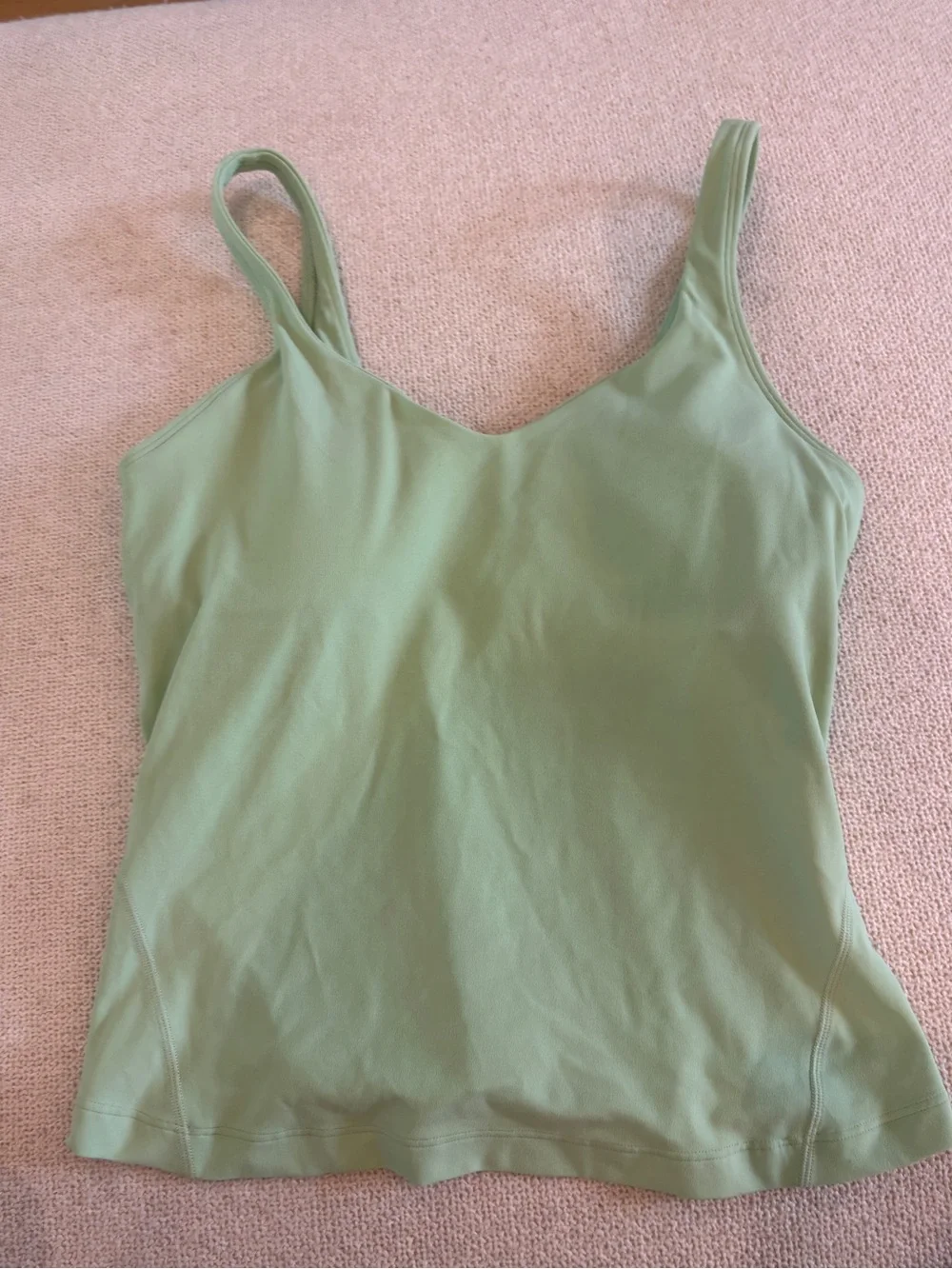 lululemon athletica Light Green V-Neck Tank Top
